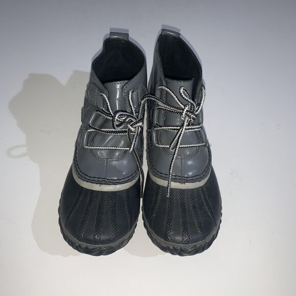 Sorel Out N About Duck Boots Womens Size 6 Gray Black Waterproof Rain Snow - Picture 4 of 9